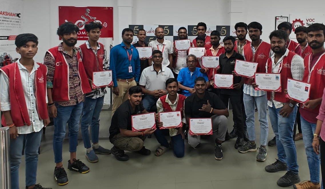 Trainees celebrate their successful completion of a bike technician training program facilitated by JBSI in partnership with VOC and ARPNA.